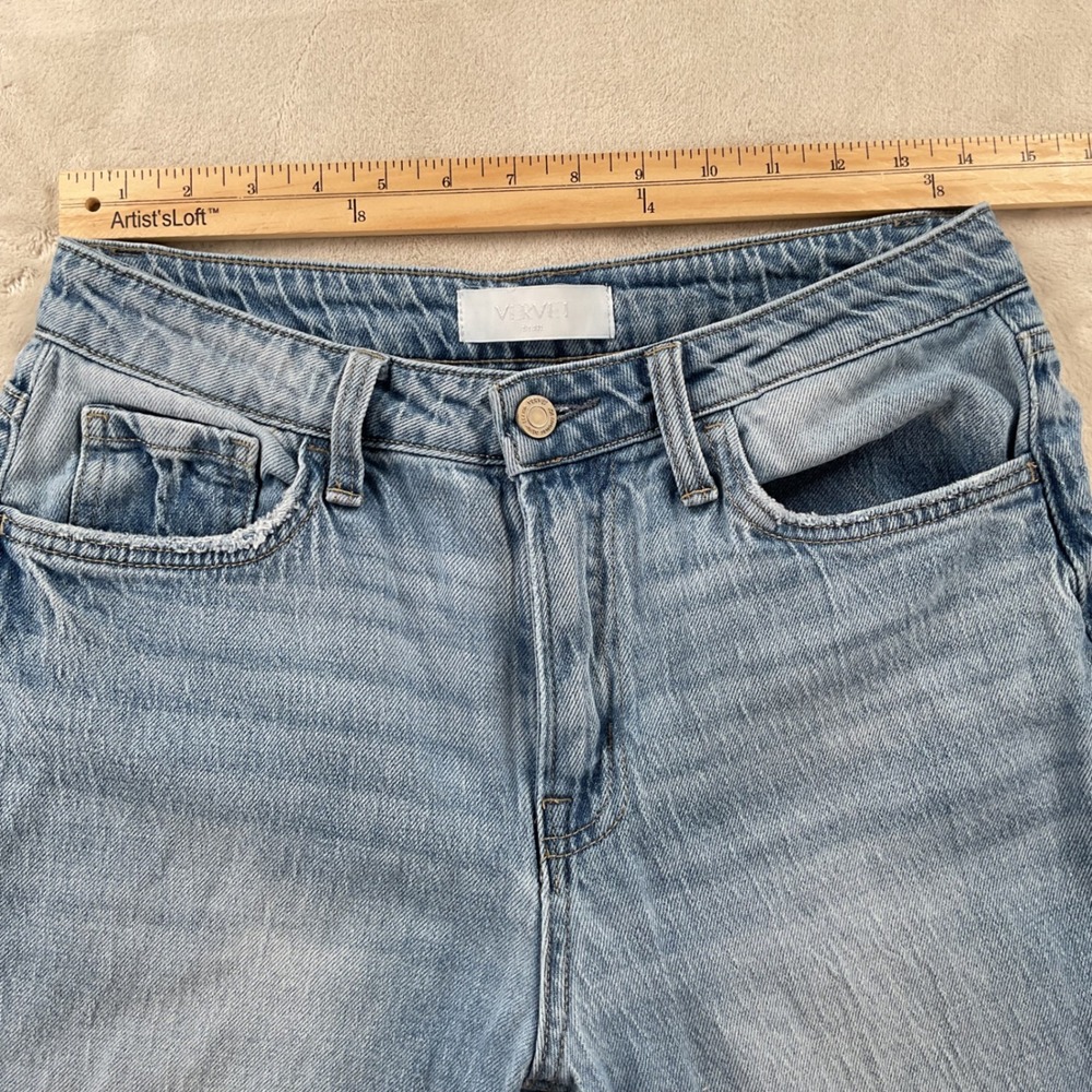 Vervet Blue Women Mid Rise Kate Barrel Jeans Light Wash Blue Size 27 - Picture 8 of 10